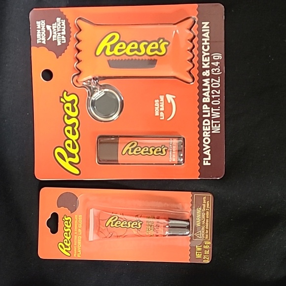 Reese's package Flavored lip balm and keychain. And Reese's lip gloss NWT - Picture 1 of 3